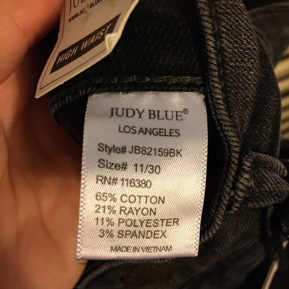 NWT! Judy Blue: Black Destroy and Sewn Hem Cuff Skinny Jeans. Size 11 Length 30 - Picture 7 of 16